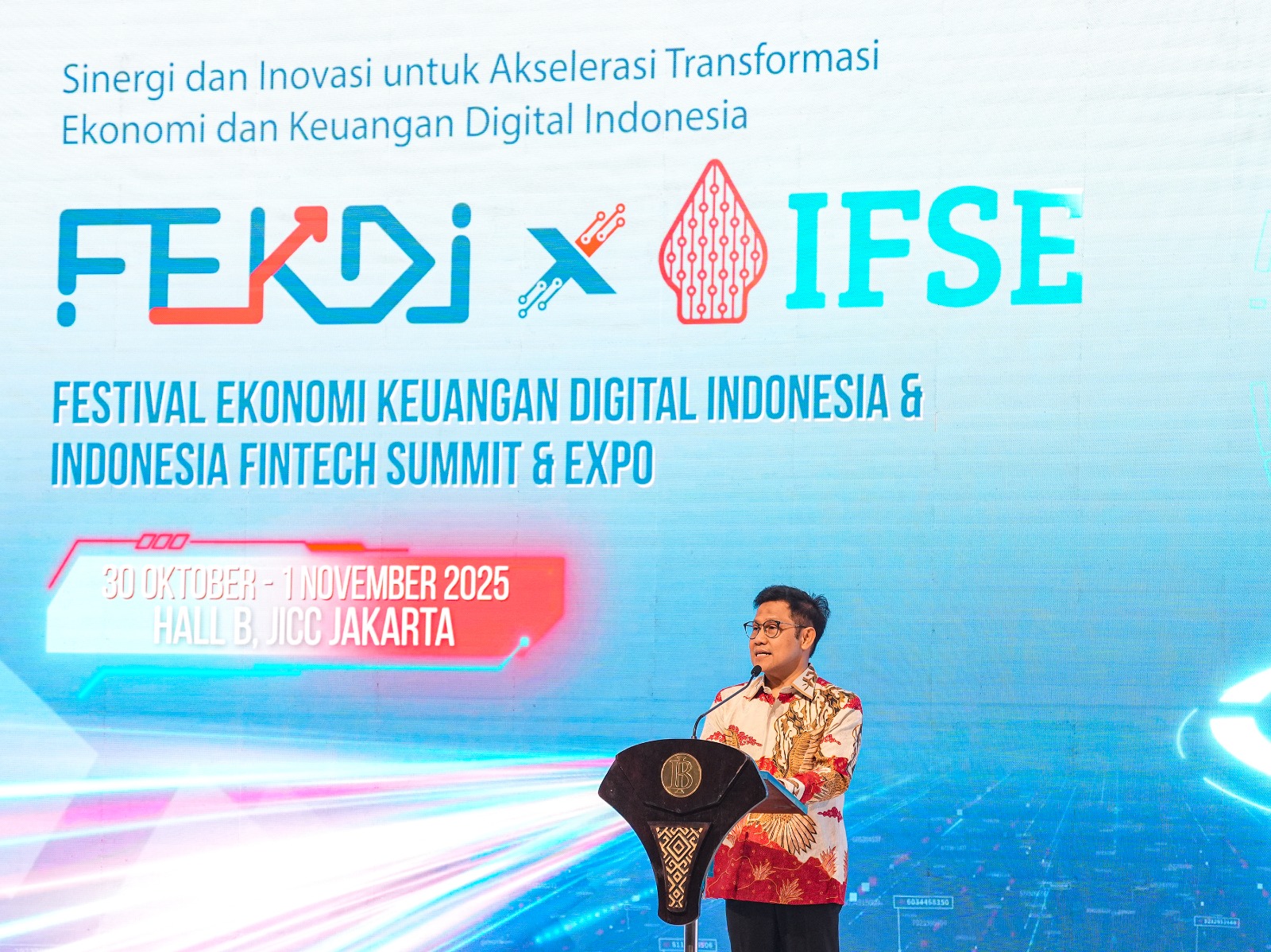 Menko PM Muhaimin Iskandar Dalam Festival Ekonomi Keuangan Digital Indonesia dan Indonesia Fintech Summit & Expo (FEKDI x IFSE) 2025